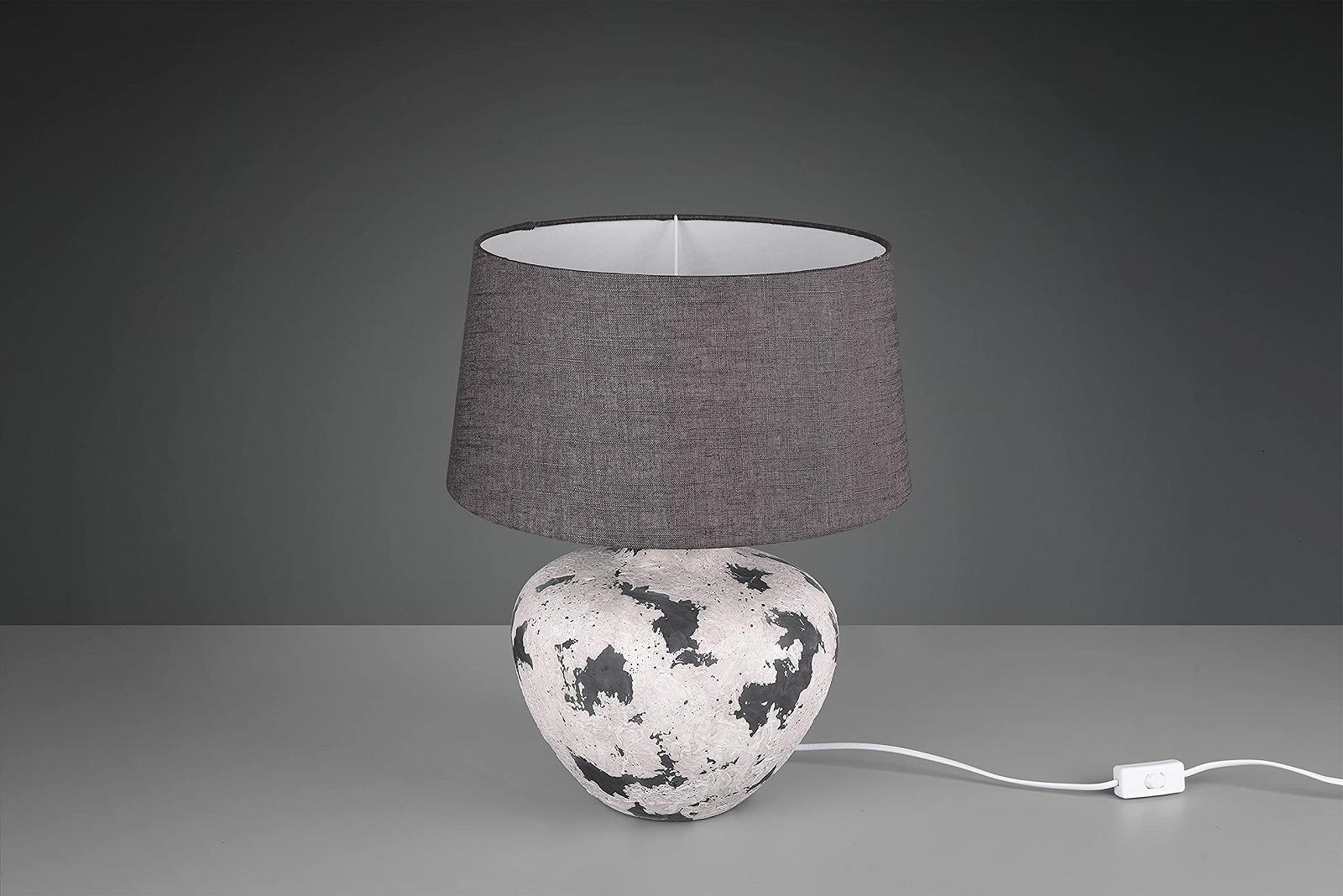 Настільна лампа Reality Leuchten Bay R50953811 Керамічна Сіра Тканинний плафон Сіра 1x E14, фото №2