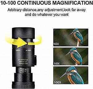 Монокулярний телескоп Super-Telezoom 4K 10–300 x 40 мм з триногою і тримачем для смартфона synthetic.ua - Фото 1