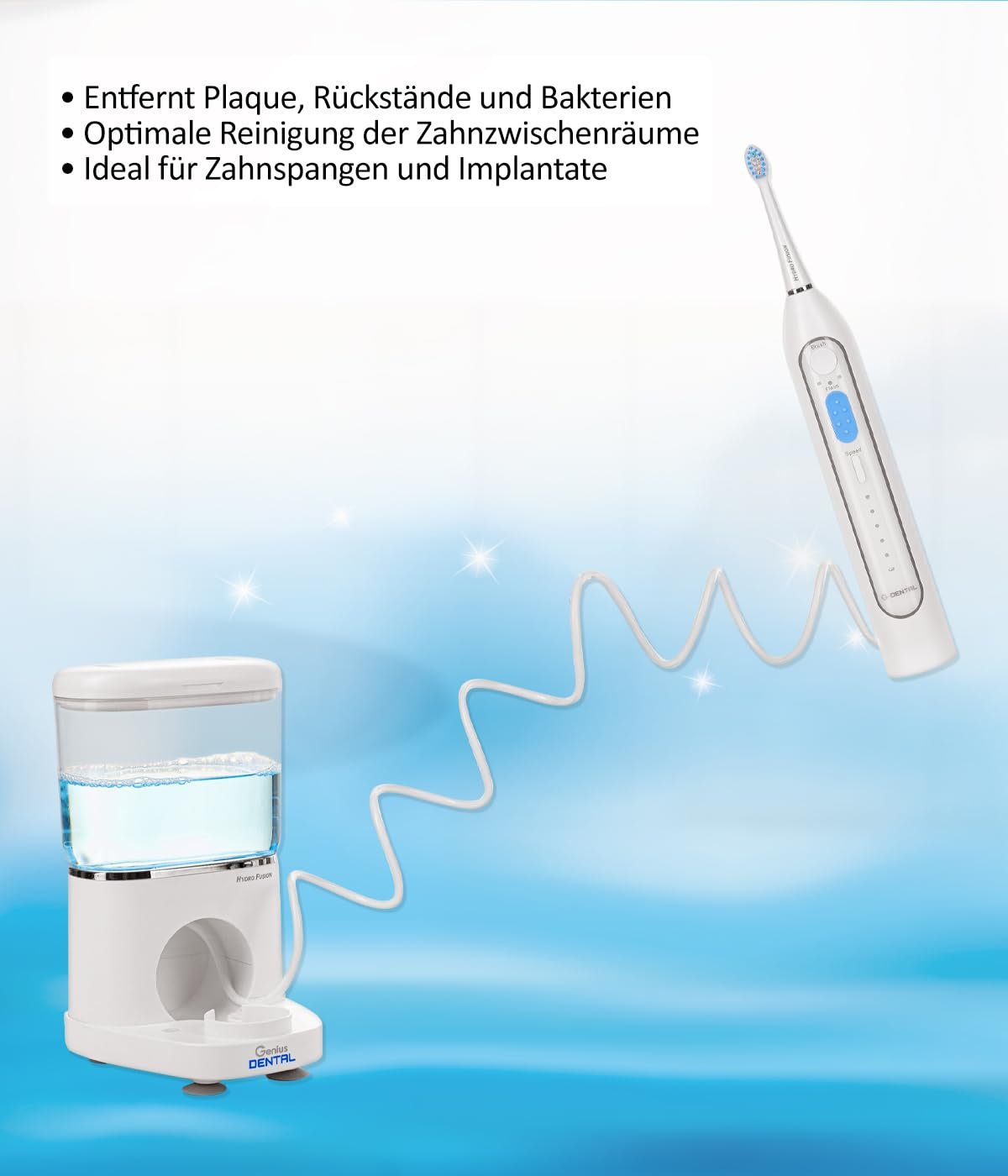 Електрична зубна щітка Genius Dental Hydro Fusion 2-in-1 13 предметів 3 режими 5 рівнів тиску води Акумуляторна, фото №5