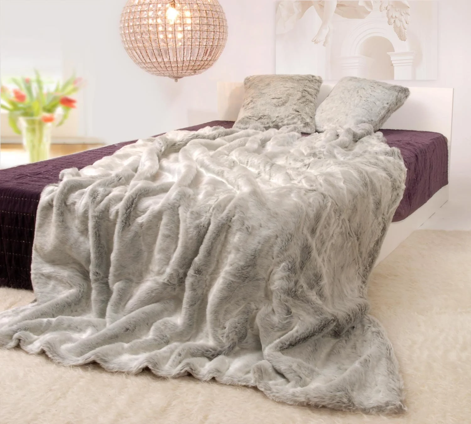 Хутряний Плед Срібна Лисиця 240 x 260 см, фото №1