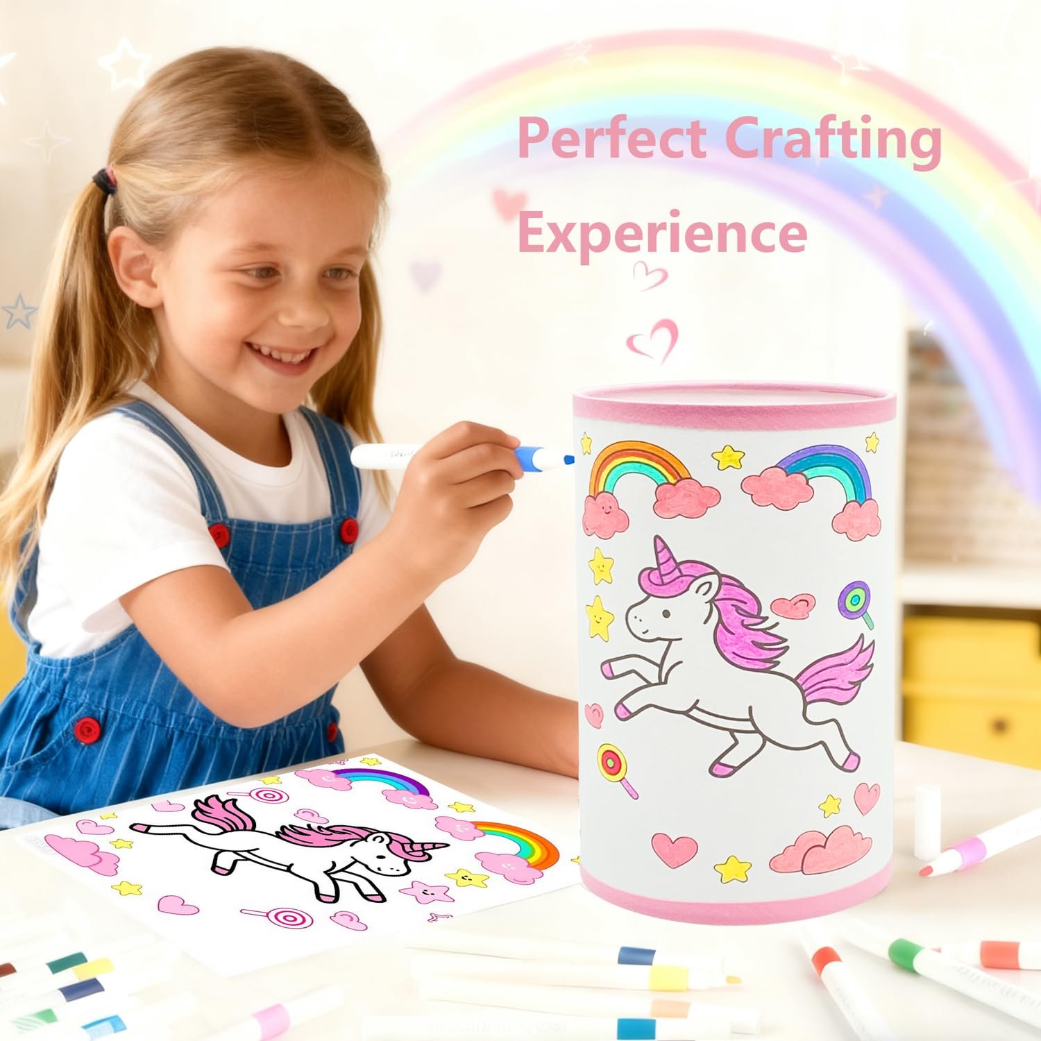 Настільна лампа Unicorn Craft Set DIY Набір для творчості Нічник 24 кольорові олівці Wood, фото №5