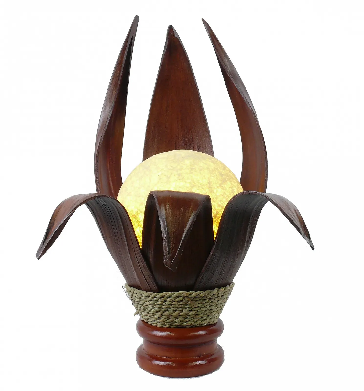 Настільна лампа Karima з 6 листків лотоса з натуральних матеріалів, фото №4