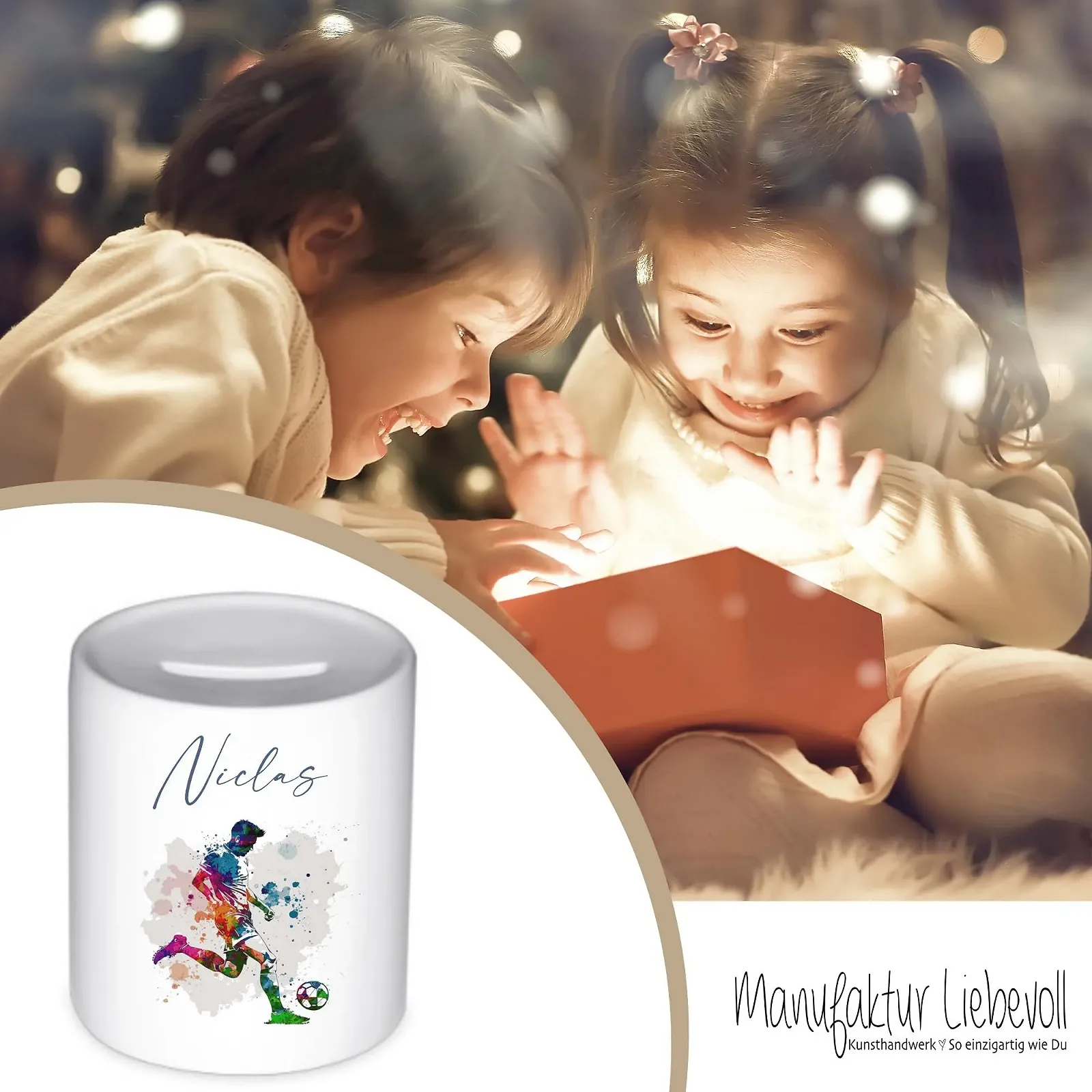 Скарбничка Manufaktur Liebevoll Football Player керамічна персоналізована, фото №3