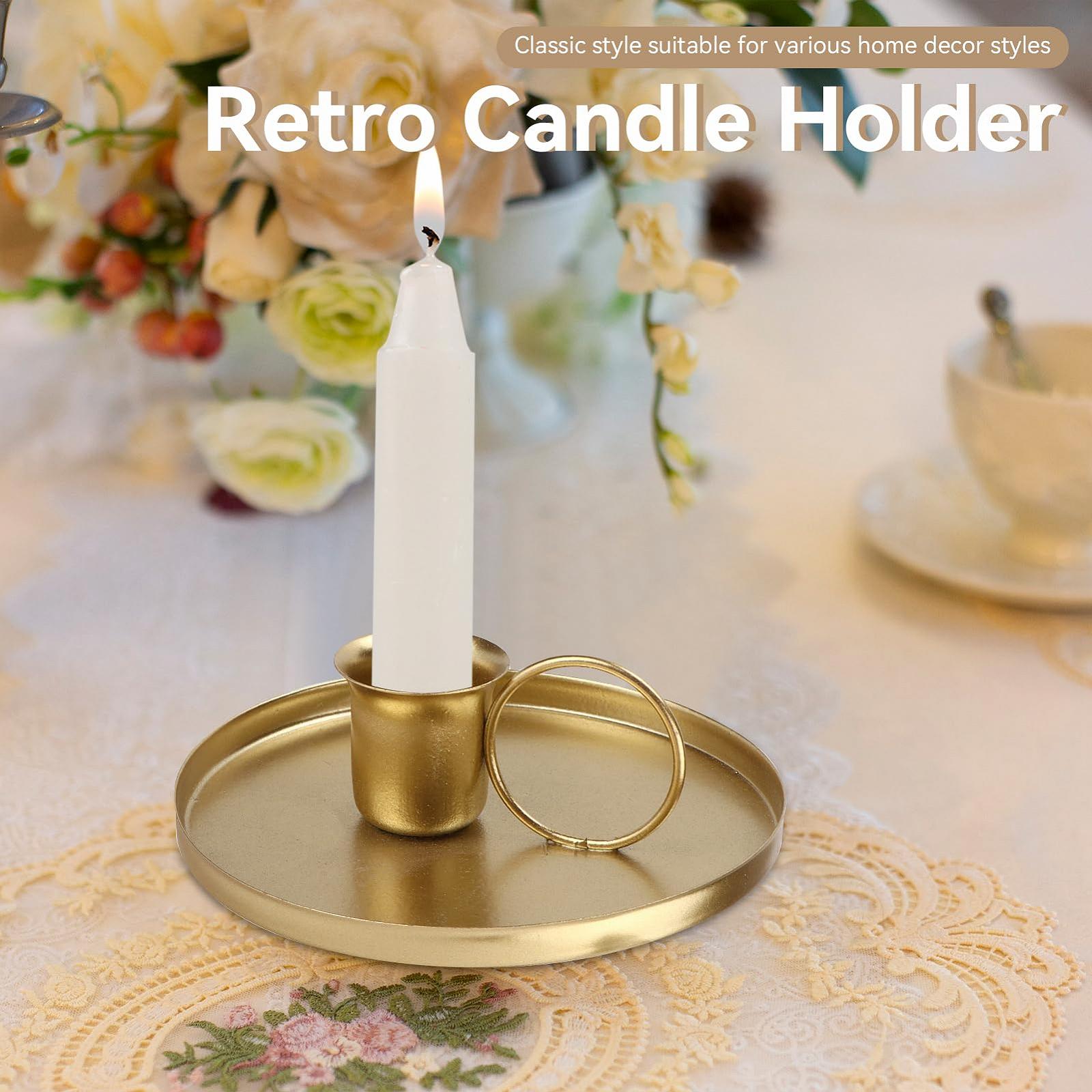 Набор Iron Retro Chamberstick Candle Holders Подсвечник для свечей Taper Золотой, фото №5