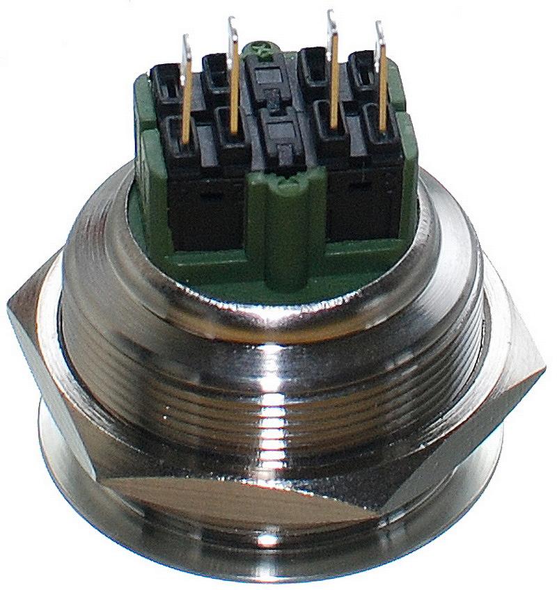 Кнопка антивандальна VJ Parts d34mm стрижка 30mm h32mm 4 контакту, фото №2