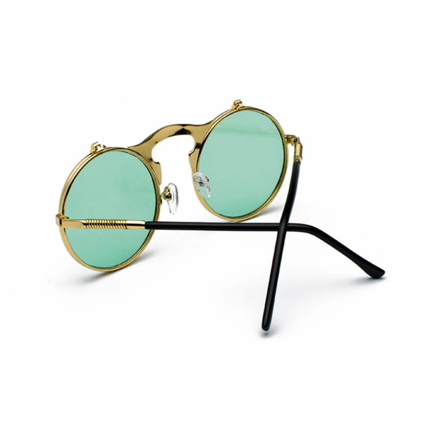 Сонцезахисні окуляри Steampunk qinqilanqi-S Retro Metal для чоловіків і жінок, круглі, фото №3