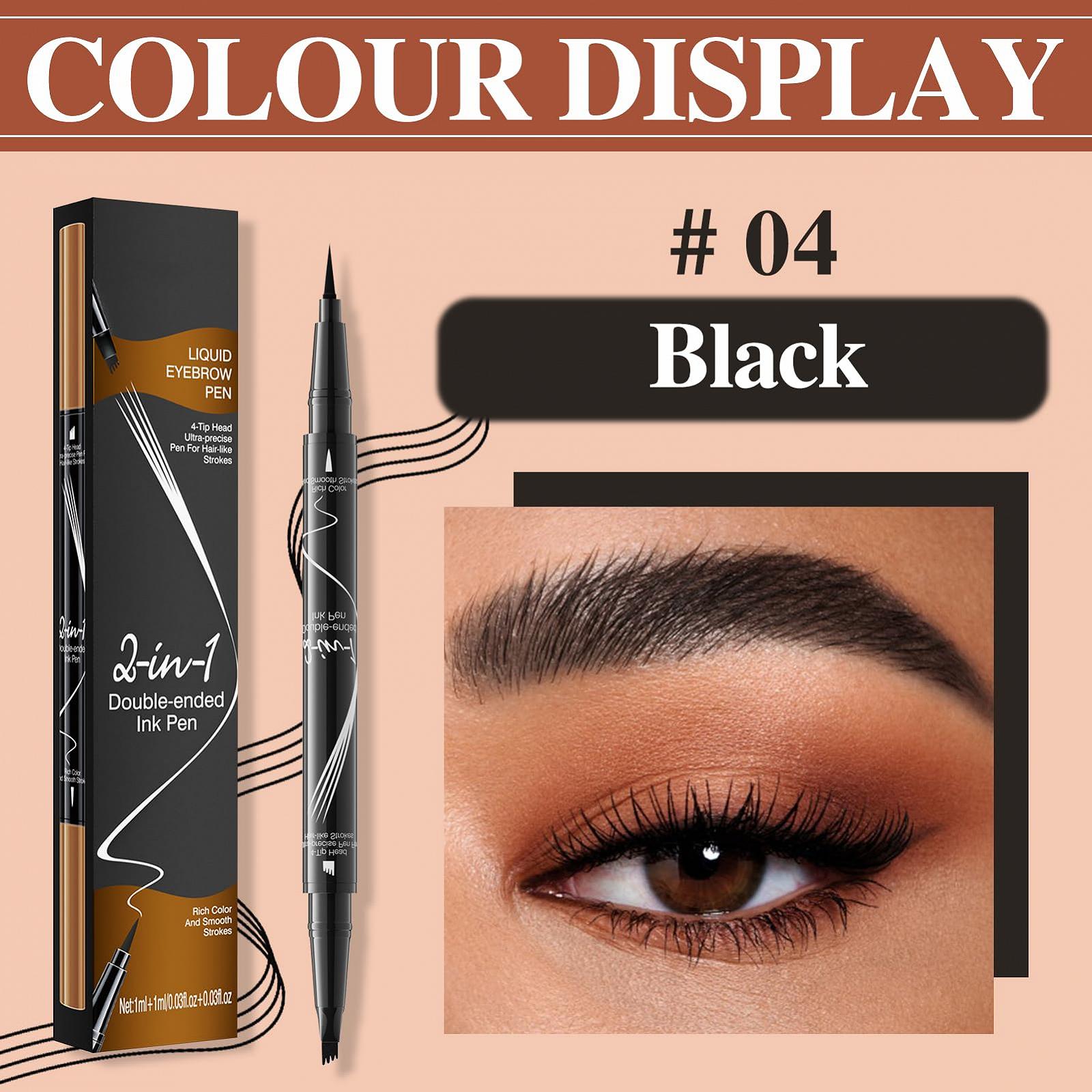 Олівець Skeadex Micro Waterproof Eyebrow Pencil 2-in-1 Dual-Ended Magic Eyebrow Pencil Чорний, фото №5