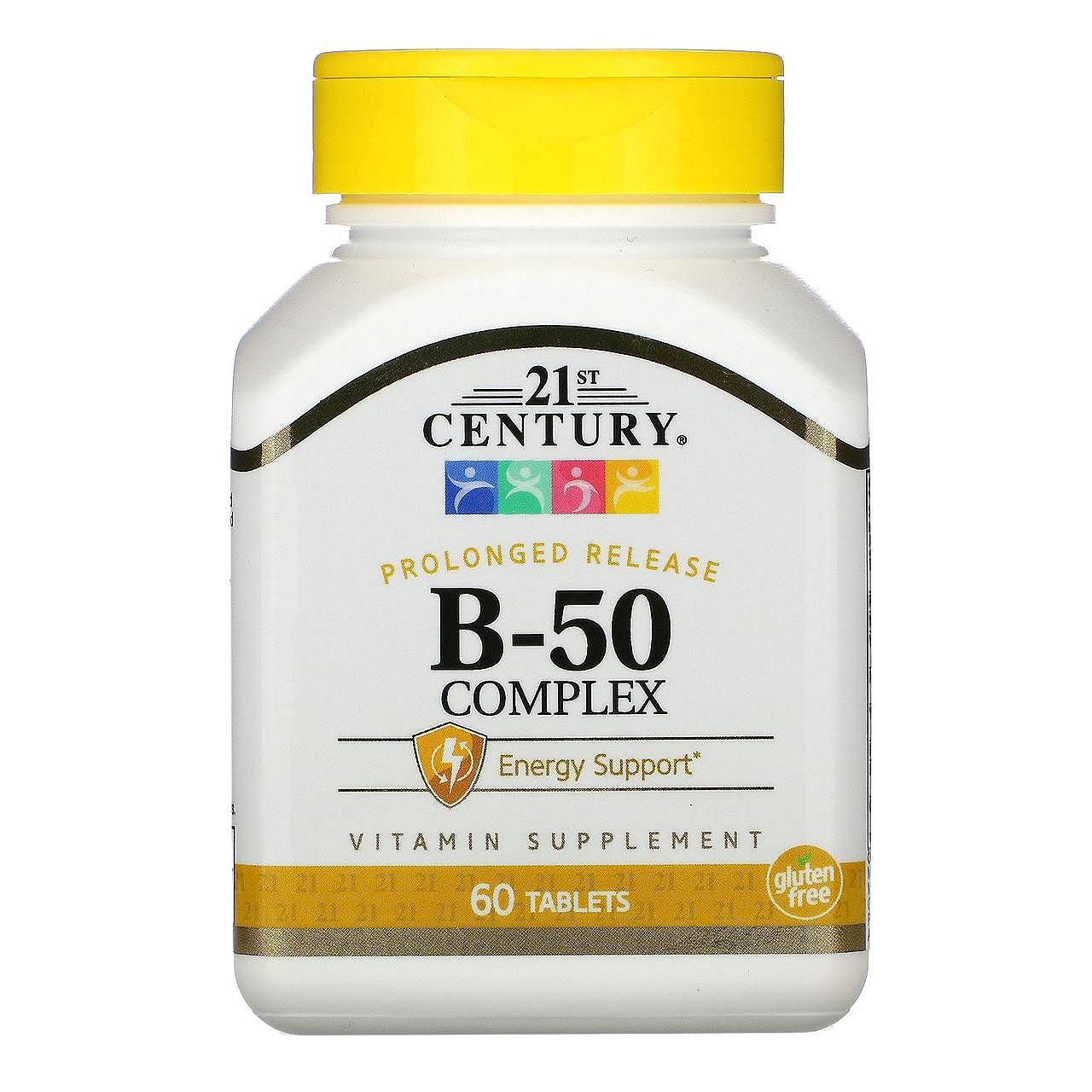 Комплекс витаминов 21st Century B-50 Complex Prolonged Release 60 Tablets, фото №1