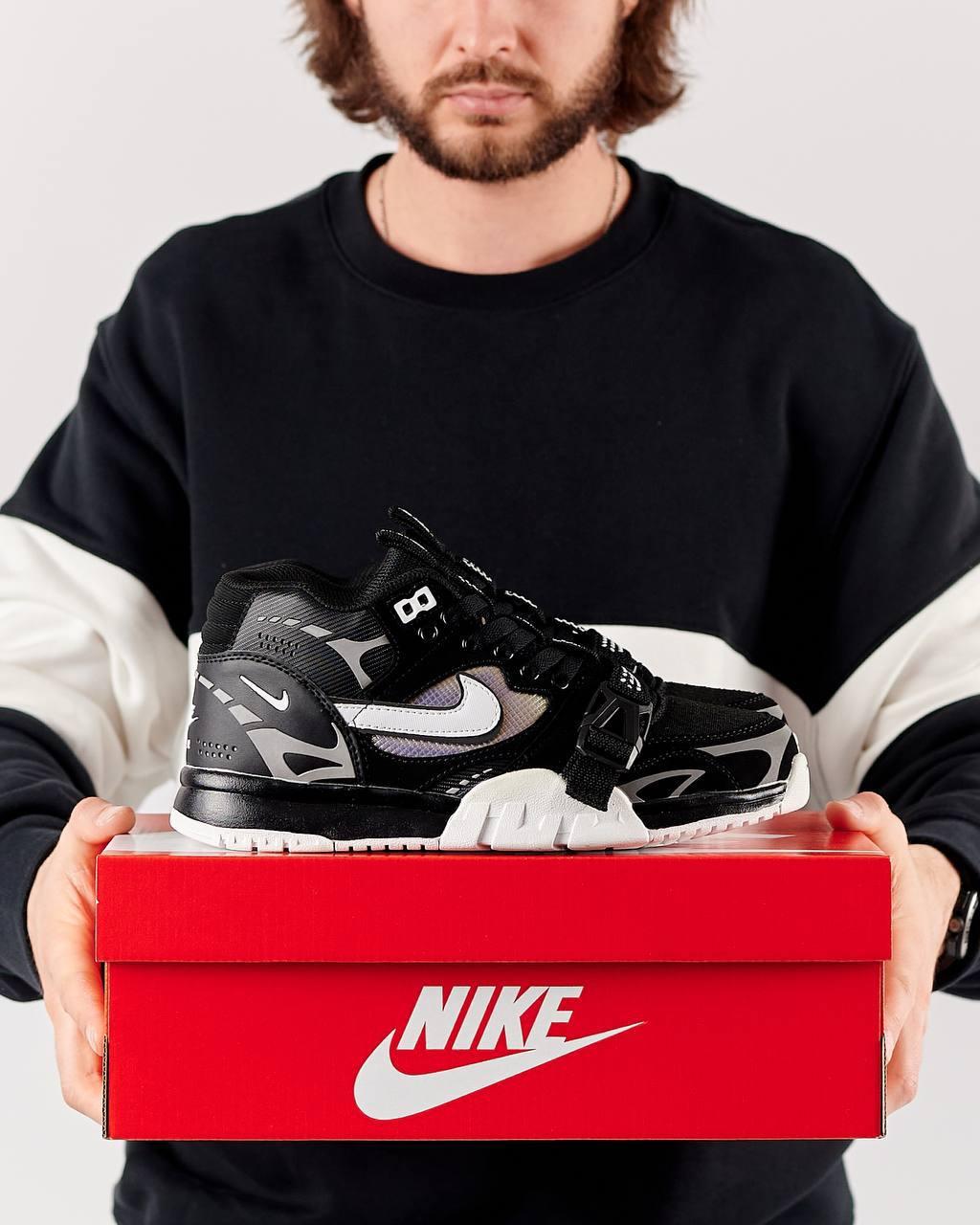 Кроссовки мужские Nike Air Trainer 1 SP черные кожаные кеды найк аир демисезонная обувь из натуральной кожи, фото №10