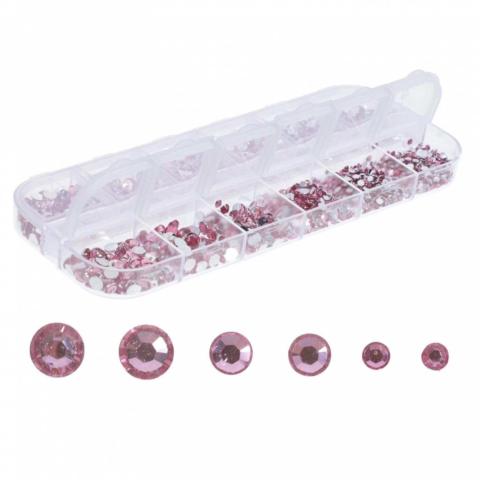 Стрази для нігтів NUOBESTY Металеві 3D підвіски, акрил рожевий, фото №1