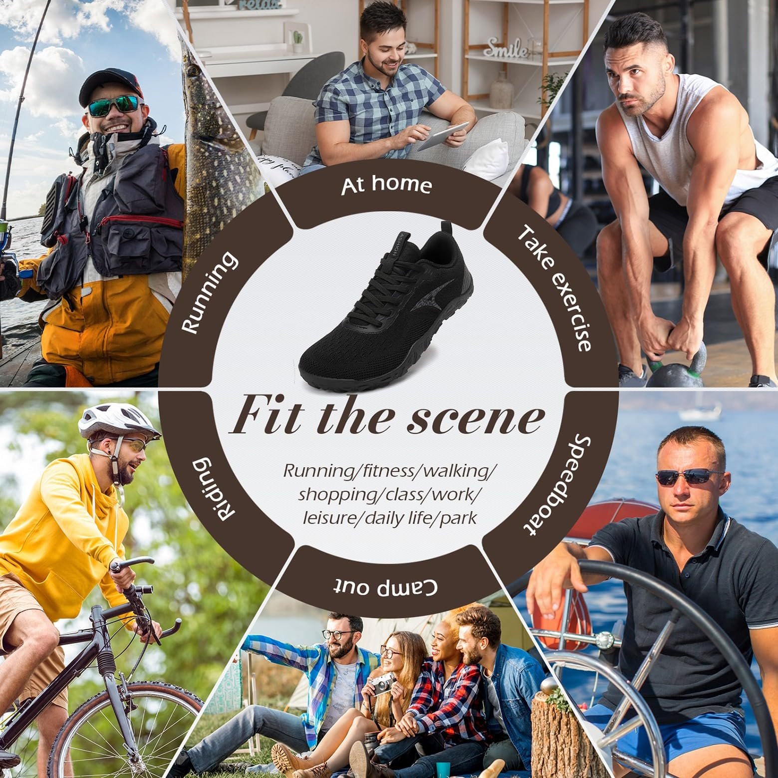 Кросівки ASHION Мінімалістичні для бігу по бездоріжжю з широким носком Чоловічі Фітнес Кросівки, фото №6