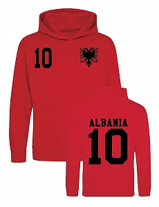 Детская Толстовка Albania, Джерси Albania для мальчиков, Пуловер с капюшоном для мальчиков и девочек - Персонализированная с собственным именем и номером - Фото 1