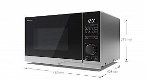Микроволновая печь Sharp YC-PS254AE-S 25 л 900 Вт 10 уровней 8 программ Серебристая synthetic.ua - Фото 1