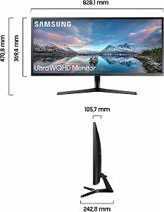 Монитор Samsung WQHD S34J552WQR 34 дюйма 4K UHD 1600p Ultra Wide VA UWQHD 21:9 AMD FreeSync 4 мс 60 Гц тёмно-синий серый synthetic.ua - Фото 1