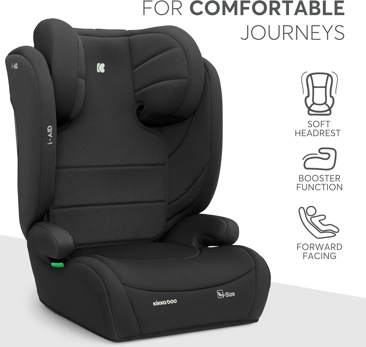 Детское автокресло KikkaBoo i-AID i-Size/100-150 см/Черное, фото №3 Детское автокресло KikkaBoo i-AID i-Size/100-150 см/Черное, фото №3