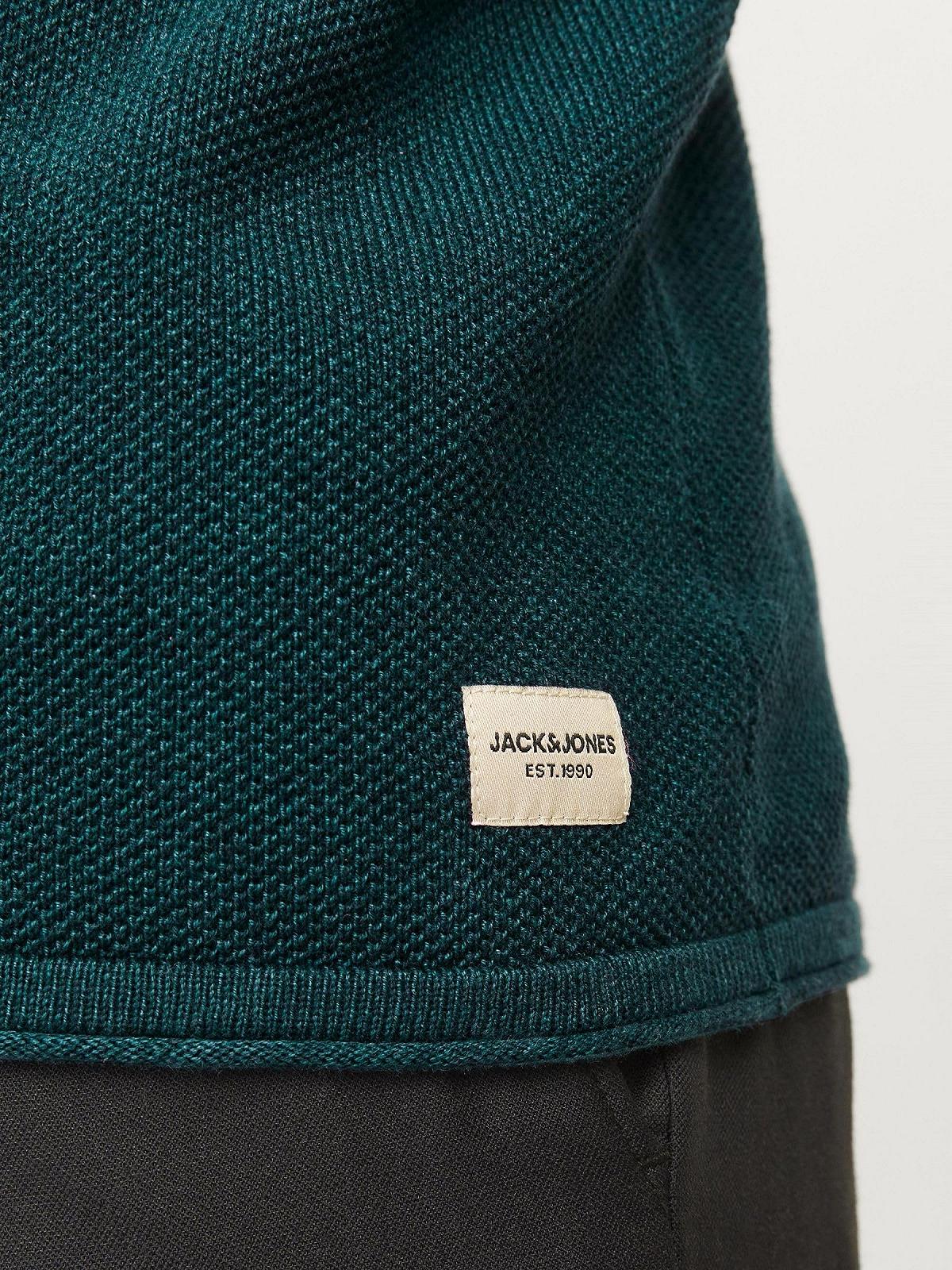 Джемпер JACK & JONES JJEHILL Чоловічий В'язаний З круглим вирізом Базовий З довгим рукавом Бавовняна сорочка, фото №6