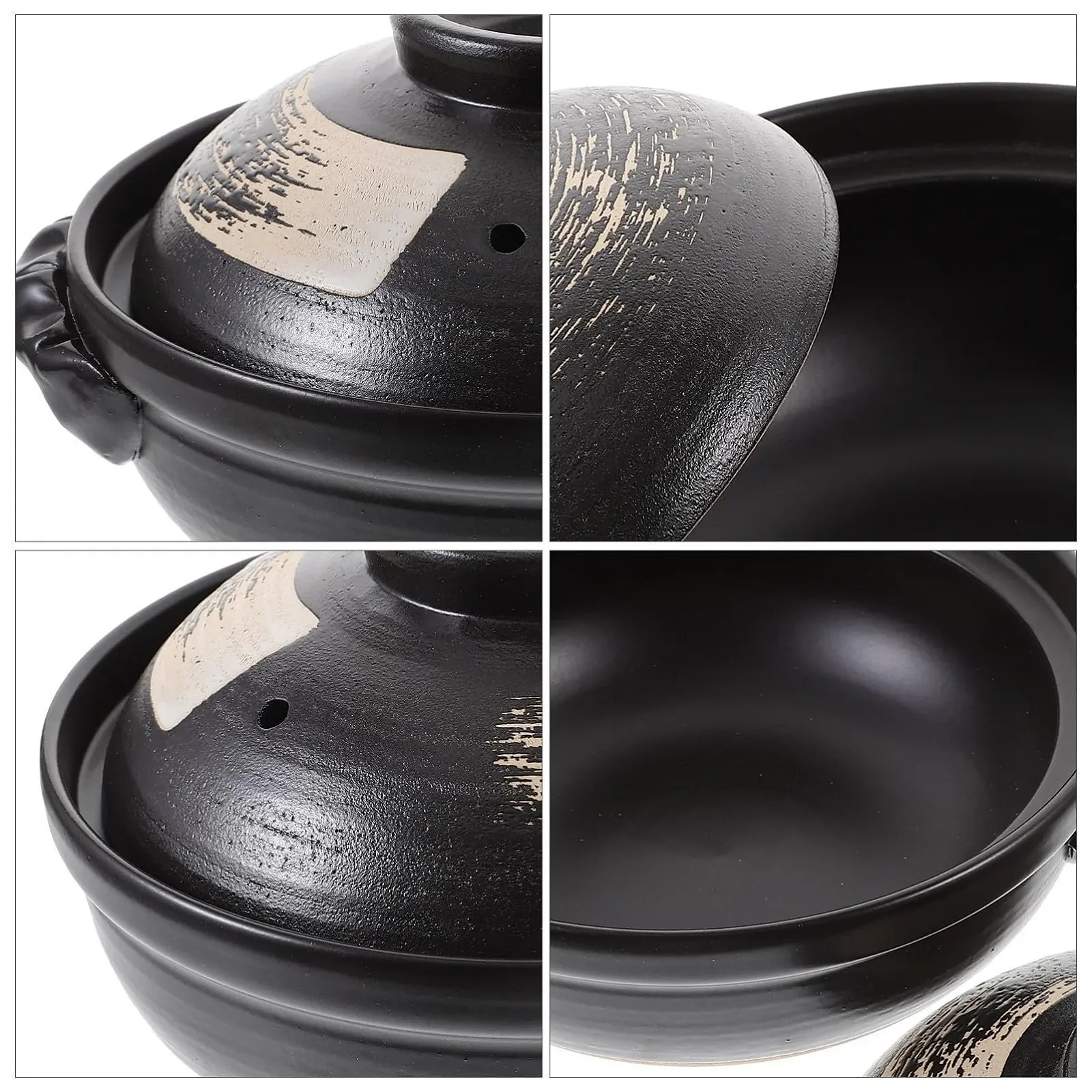 Каструля керамічна з двома ручками антипригарна стійка до подряпин для плити та дому, фото №6