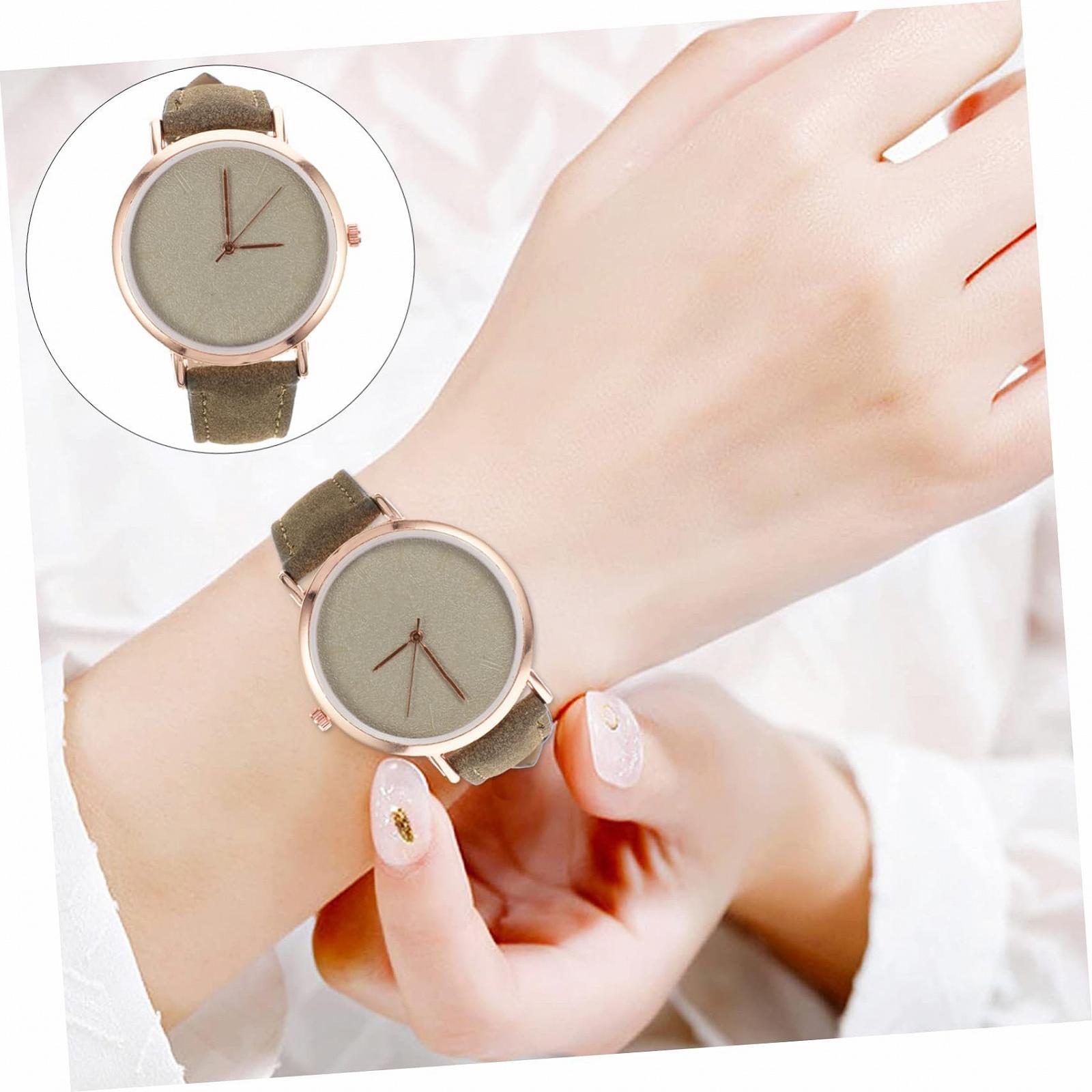 Кварцевые часы Healvian Fashion с тонким кожаным ремешком, женские, зеленые, фото №7