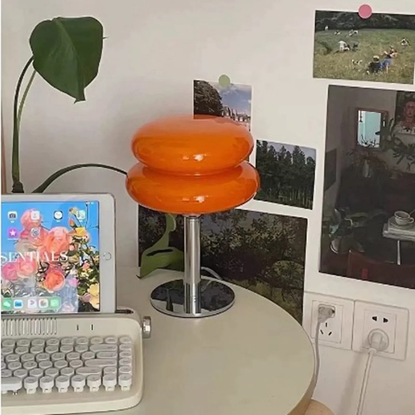 Настільна лампа Кришталева у формі торта USB Помаранчева, фото №4