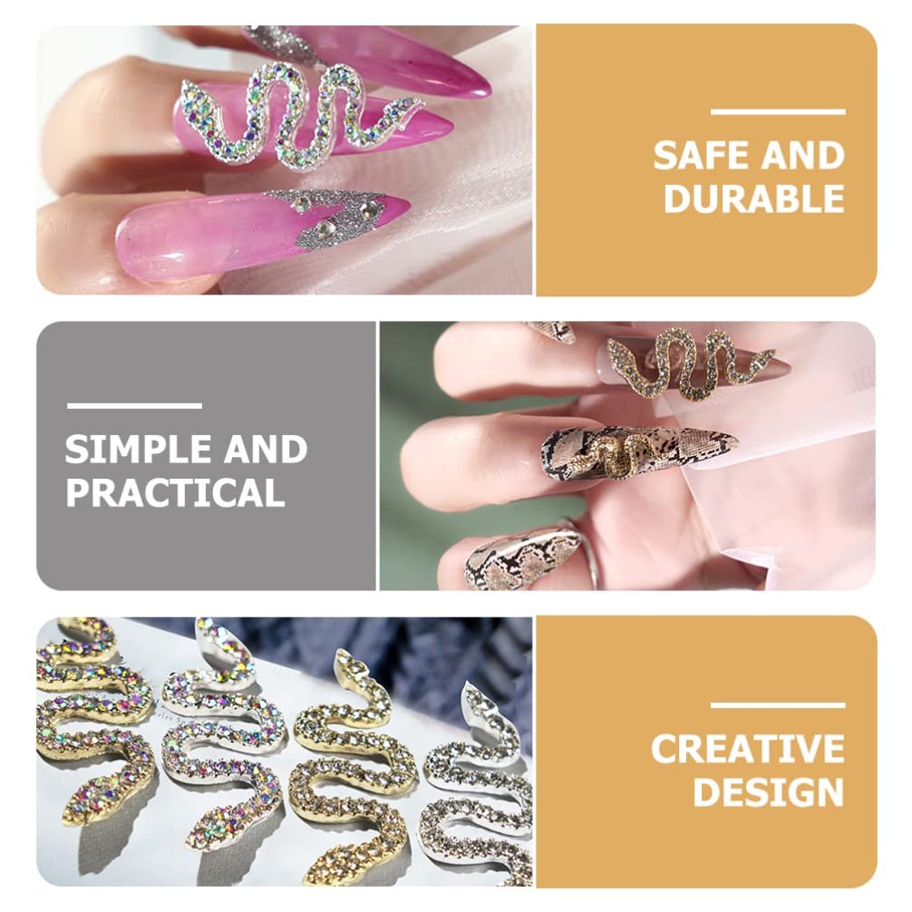 Підвіска для нігтів Lurrose змія зі сплаву 7 шт, підвіска для манікюру, фото №6