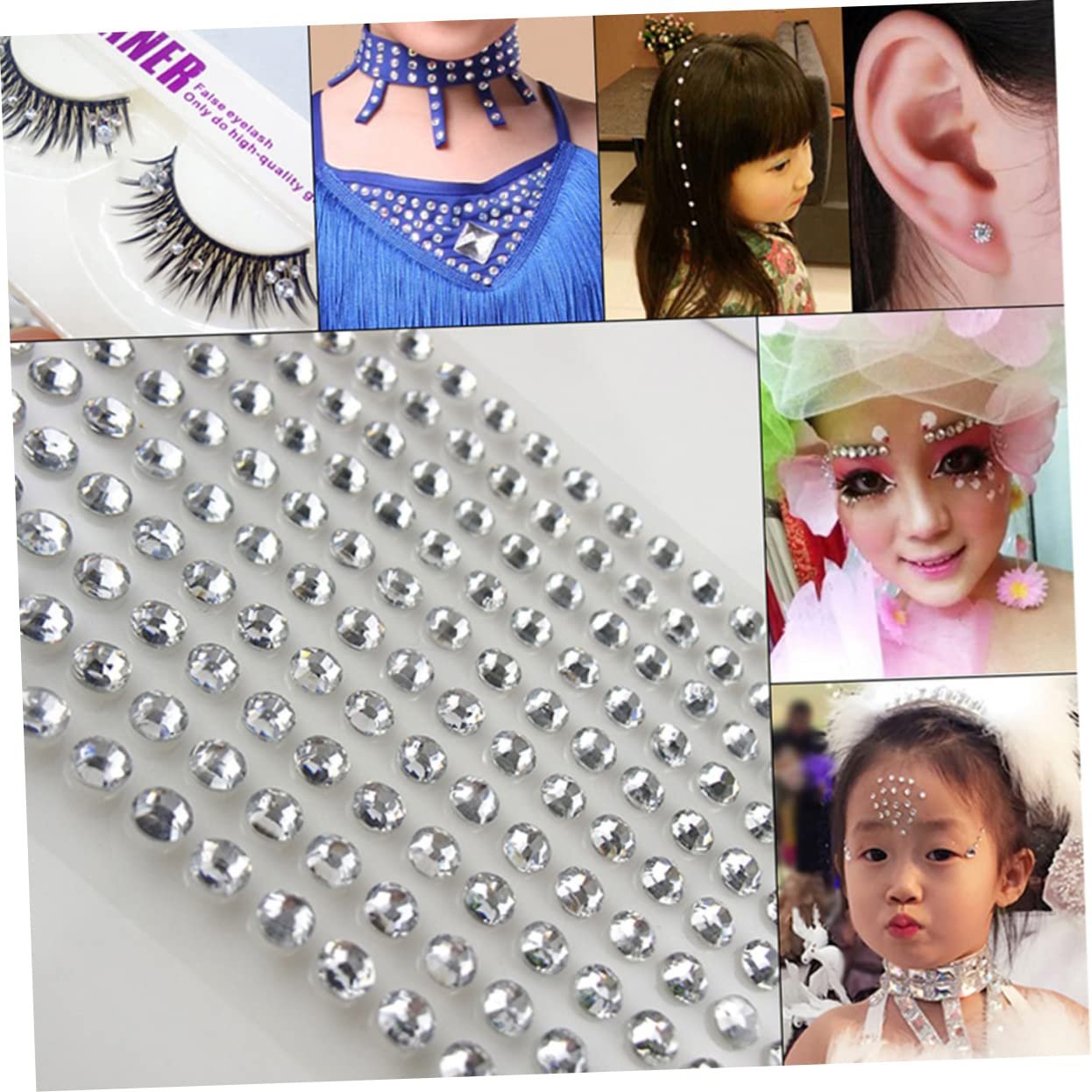 Стразы акриловые FRCOLOR 5 листов на клейкой основе для тела, глаз, лица, фото №7 Стразы акриловые FRCOLOR 5 листов на клейкой основе для тела, глаз, лица, фото №7