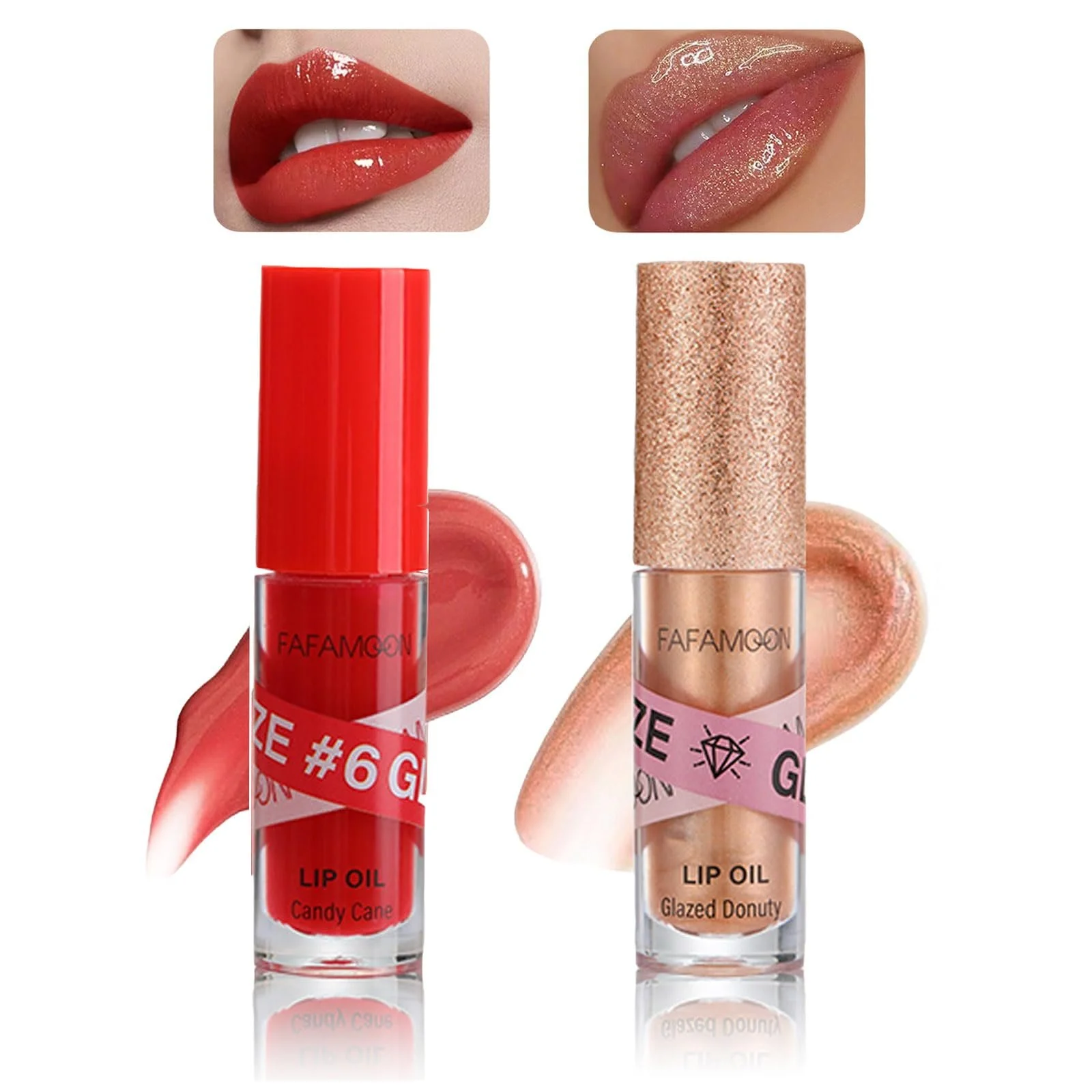 Блиск для губ двоколірний зволожуючий, набір олій, блискучий (2 шт), фото №1