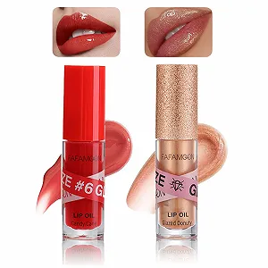 Блиск для губ двоколірний зволожуючий, набір олій, блискучий (2 шт) - Фото 1