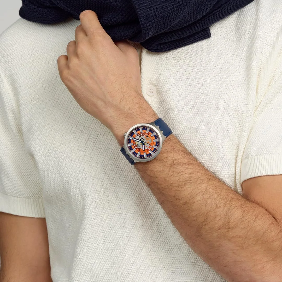 Часы Swatch Orange In The Works Синий, фото №6 Часы Swatch Orange In The Works Синий, фото №6