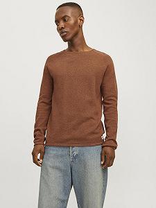 Вязаний пуловер JACK & JONES JJEHILL чоловічий, з круглим вирізом, базова бавовняна сорочка з довгим рукавом synthetic.ua - Фото 1
