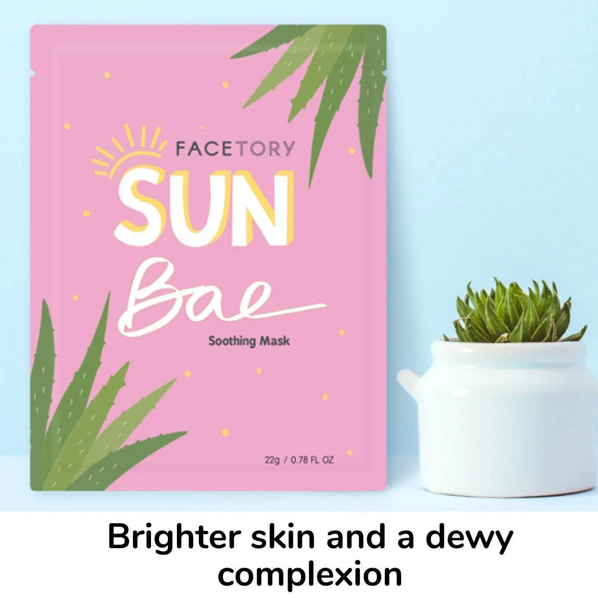 Тканинна маска FaceTory Sun Bae Aloe Vera Заспокійлива з алое вера та олією насіння жожоба для всіх типів шкіри (5 шт.), фото №4