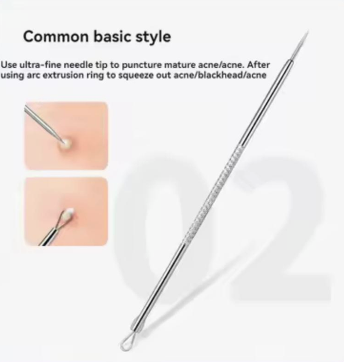 Набір інструментів для очищення обличчя та тіла, видалення прищів, вугрів і акне, 8 штук Сріблястий, фото №4
