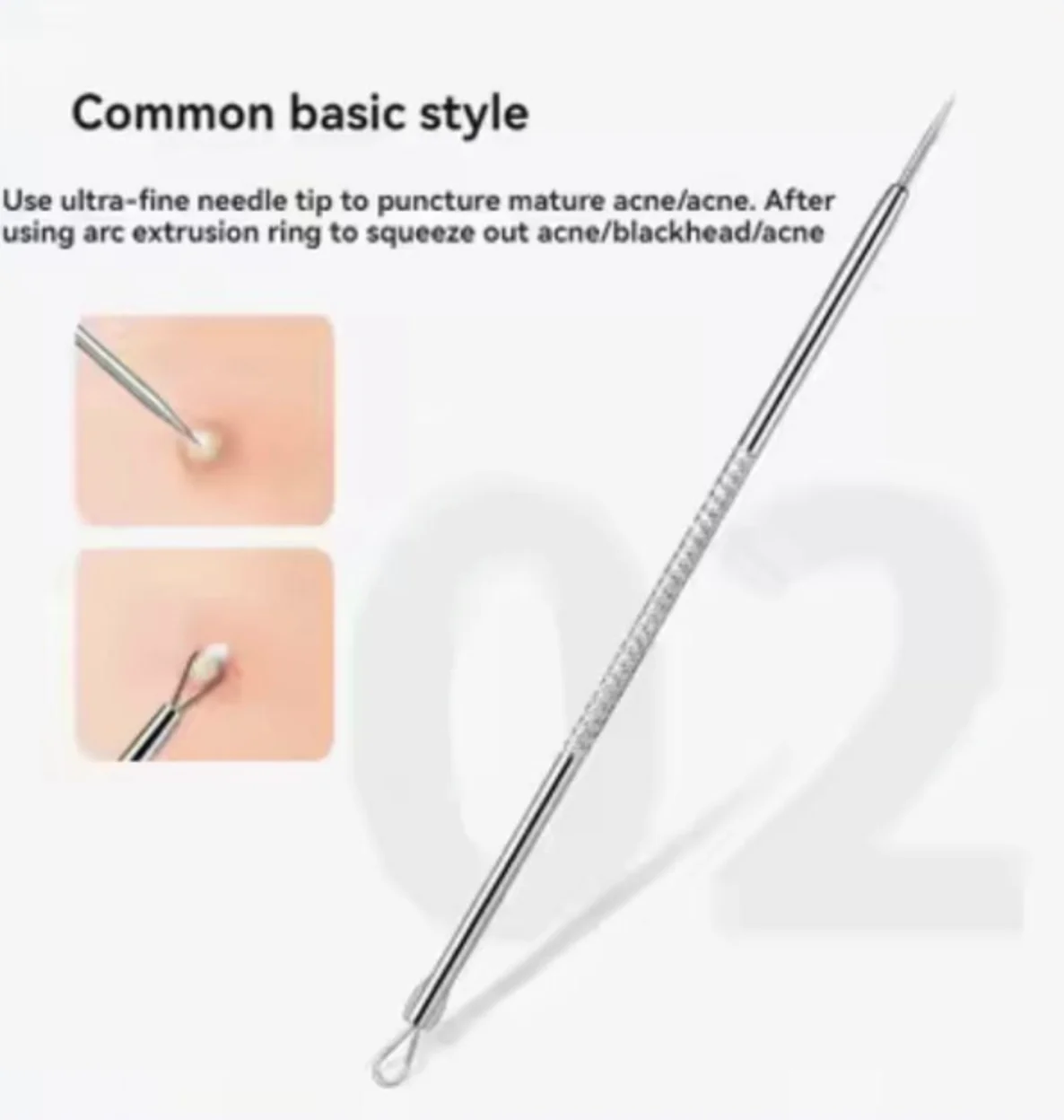 Набір інструментів для очищення обличчя та тіла, видалення прищів, вугрів і акне, 8 штук Сріблястий, фото №4
