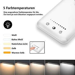 Настільна лампа QM019 LED димована 5 кольорів 10 рівнів яскравості USB алюміній срібляста synthetic.ua - Фото 1