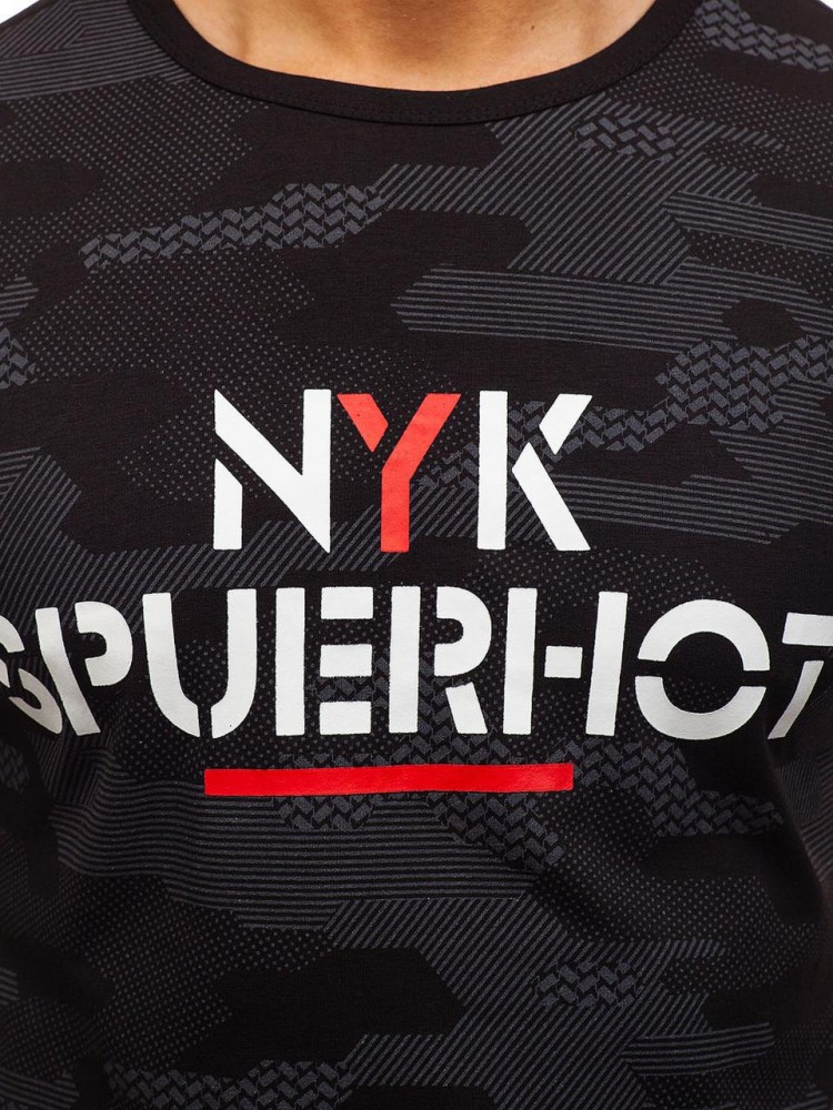 Футболка мужская удлиненная Черный камуфляж, фото №4 Футболка мужская удлиненная Черный камуфляж, фото №4