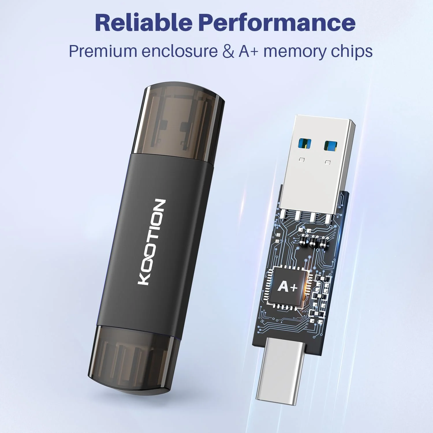 USB-накопичувач KOOTION OTG 3.0 Type-C 2-in-1 256 ГБ Brown, фото №3 USB-накопичувач KOOTION OTG 3.0 Type-C 2-in-1 256 ГБ Brown, фото №3