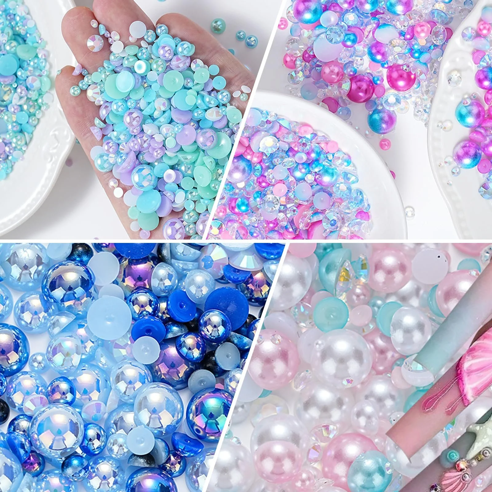 Полукруглые жемчужины для ногтей с плоской задней стороной, жемчужины для ногтей, подвески для ногтей, стразы для ногтей, украшения для ногтей, фото №5 Полукруглые жемчужины для ногтей с плоской задней стороной, жемчужины для ногтей, подвески для ногтей, стразы для ногтей, украшения для ногтей, фото №5