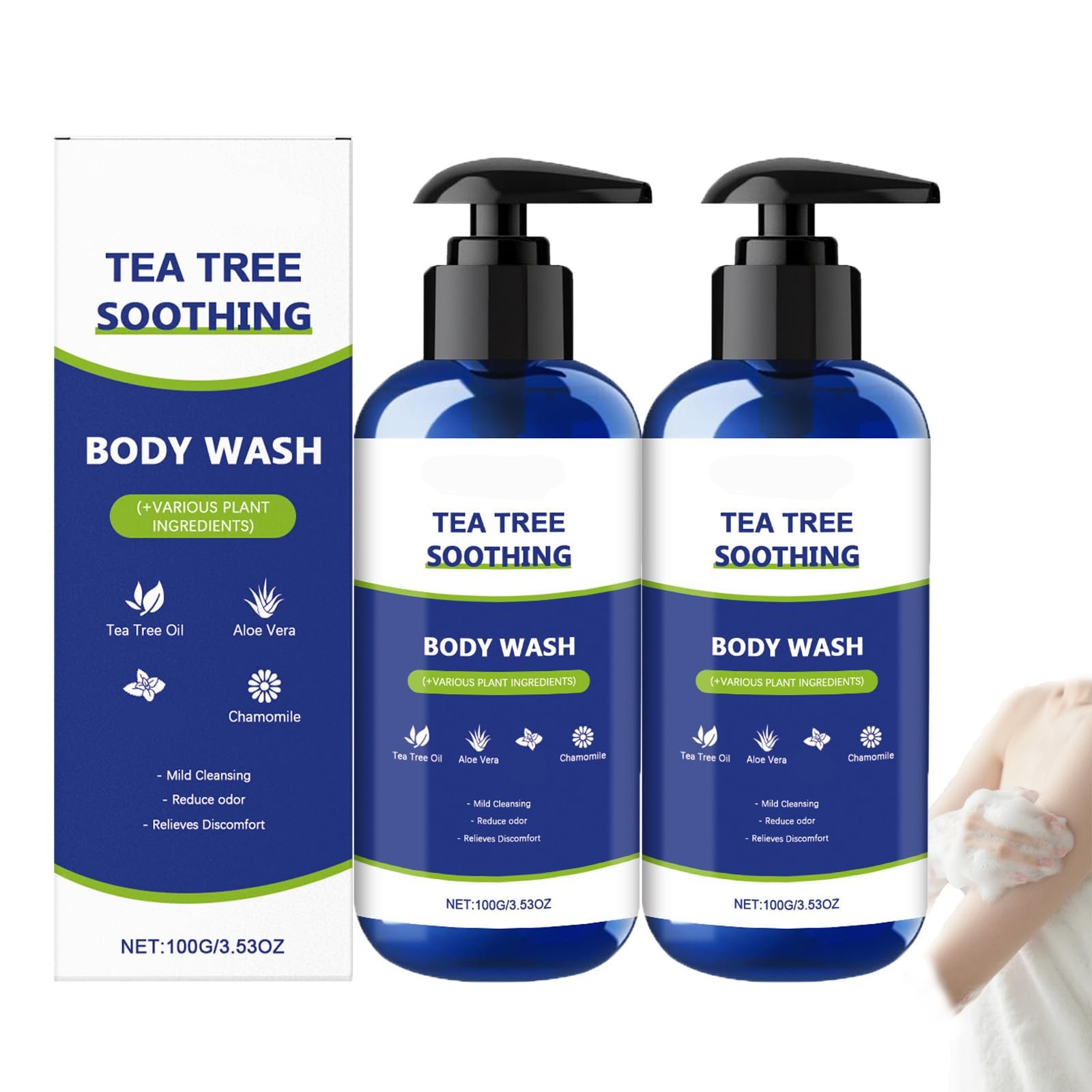 Гель для душу Teebaum Чайне дерево Глибоке очищення та зволоження (2 шт), фото №1