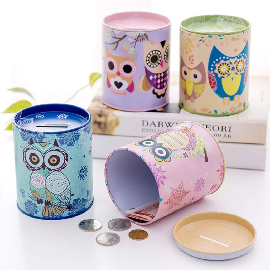 Скарбничка Creative Vintage Tinplate Cylinder Owl Geometric, фото №8