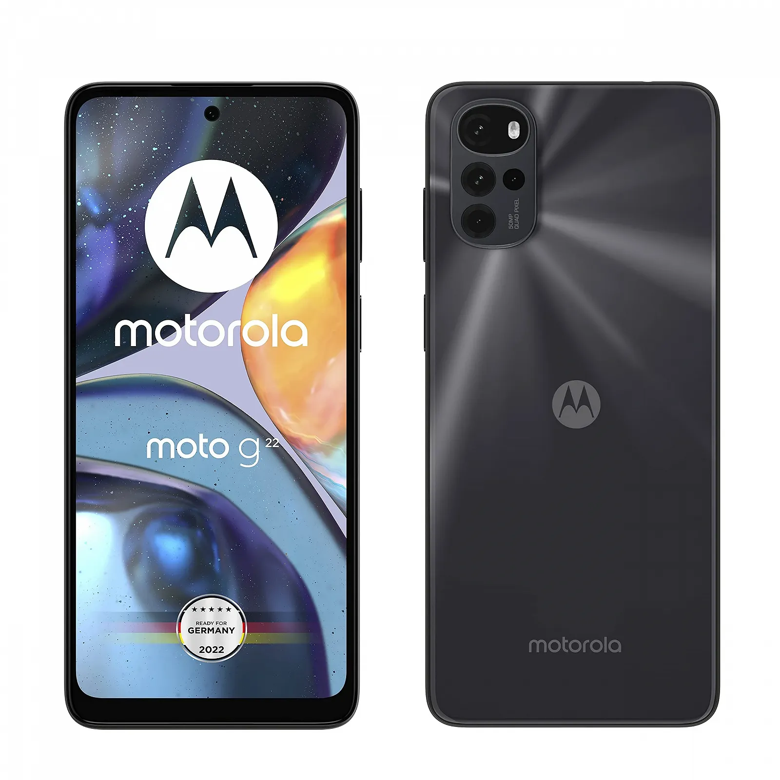 Смартфон Motorola Moto G22 6.5" HD+ 50MP 4/64GB 5000mAh Android 12 Cosmic Black з автомобільним адаптером, фото №1