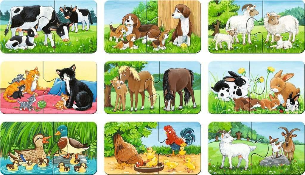 Пазл дитячий Ravensburger My First Puzzle Animal Families on the Farm 05072 9 x 2 деталі, фото №2