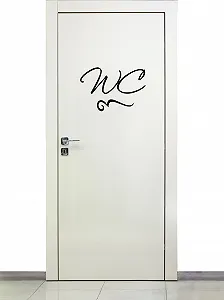 Наклейка декоративна самоклеюча 68092 Текст WC Чорна 20 x 13 см synthetic.ua - Фото 1