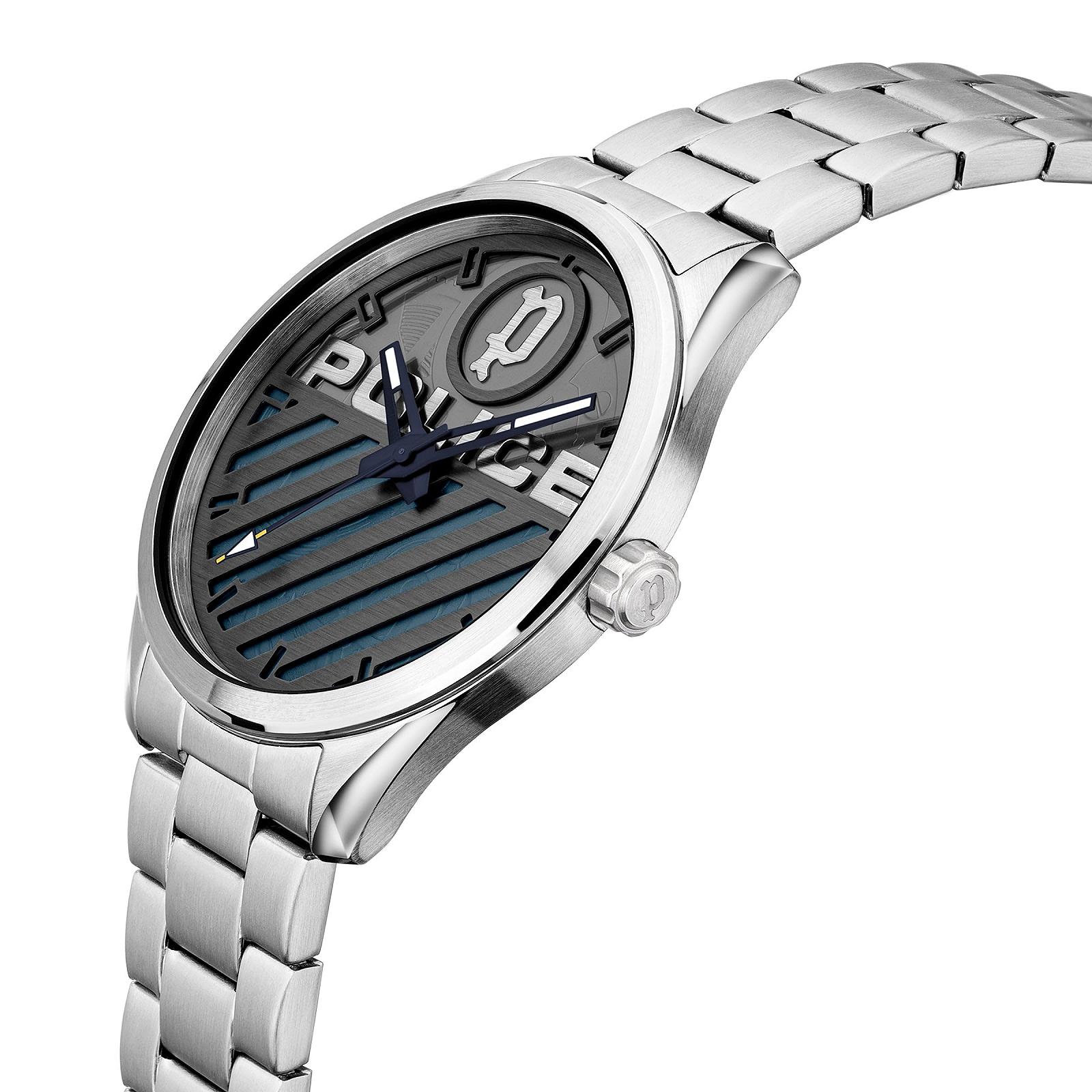 Часы Police Мужские Аналоговые Кварцевые PEWJG2121404 с Ременем из Нержавеющей Стали серебристый Браслет, фото №2 Часы Police Мужские Аналоговые Кварцевые PEWJG2121404 с Ременем из Нержавеющей Стали серебристый Браслет, фото №2