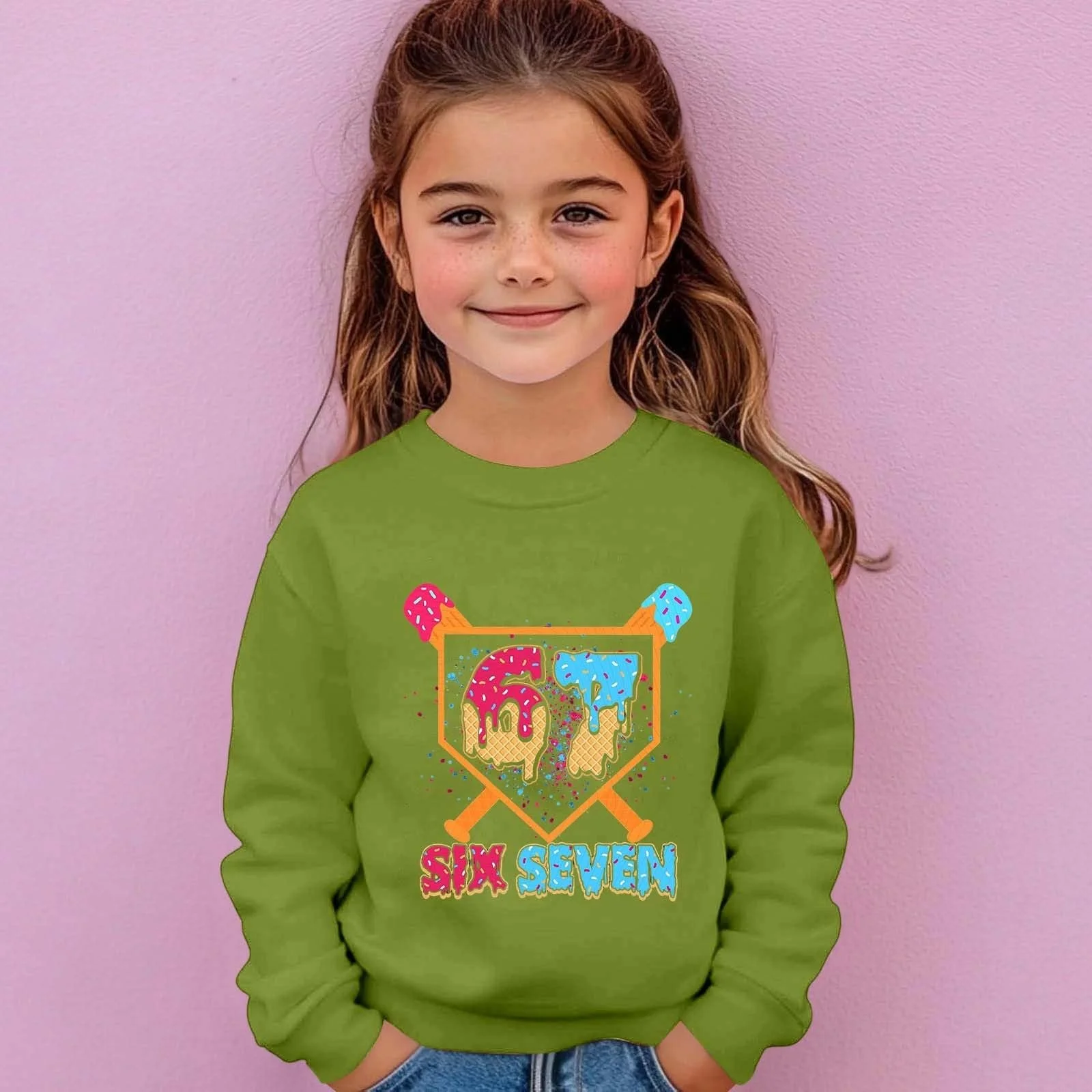 Детская толстовка для мальчиков и девочек, повседневный пуловер, модная толстовка с круглым вырезом, уютный пуловер с принтом 67, толстовка с длинными рукавами, худи, фото №5