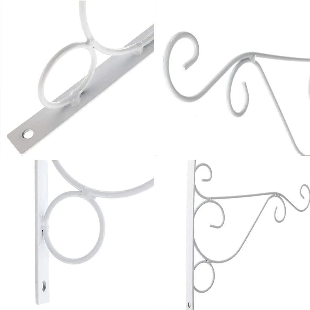 Гачки для підвісних кошиків Набір 2 шт. білі для рослин з гвинтами білі, фото №4