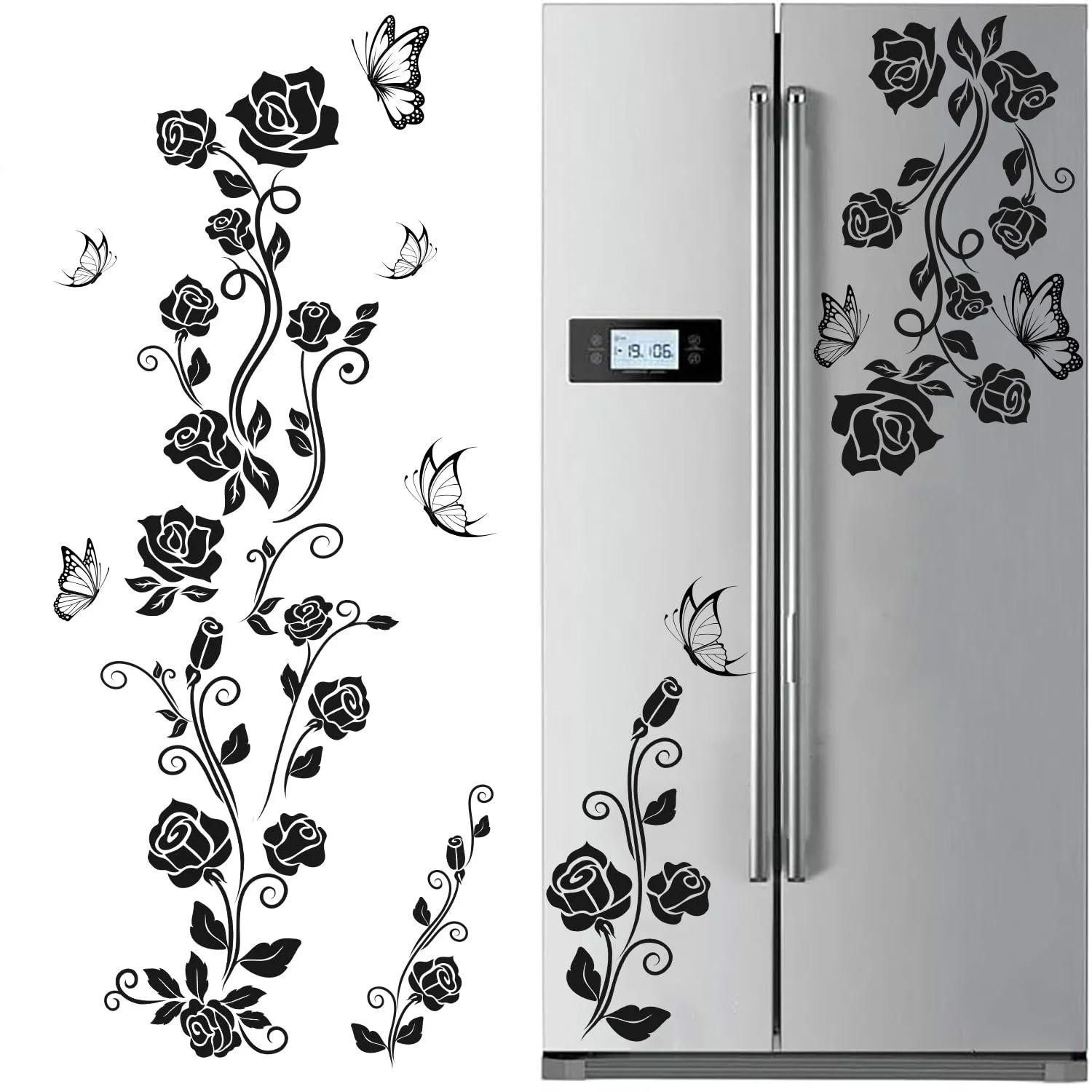 Наклейка на стіну TOARTI Flower Tendrils Hibiscus Чорна, фото №1