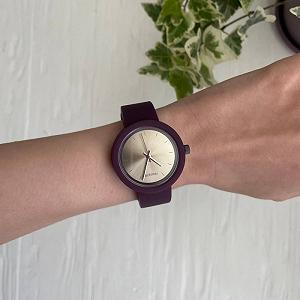 Женские силиконовые часы-конструктор actimer бордовый ремешок циферблат Metallic wine synthetic.ua - Фото 1