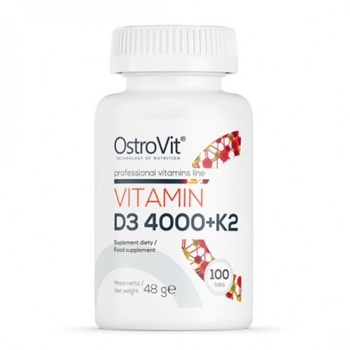 Витамин D3 К2 OstroVit Vitamin 4000+K2 100 tabl, фото №1