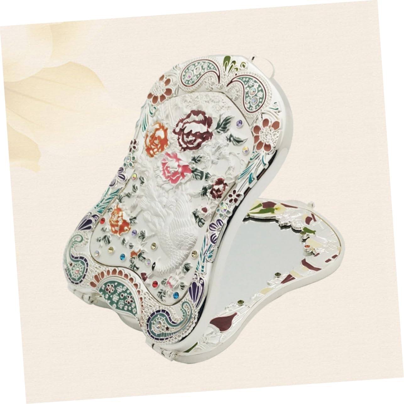 Ручное зеркало Angoily винтажная сумочка набор из 2 зеркал компактная сумочка складное зеркало антикварное зеркало для макияжа, фото №2 Ручное зеркало Angoily винтажная сумочка набор из 2 зеркал компактная сумочка складное зеркало антикварное зеркало для макияжа, фото №2