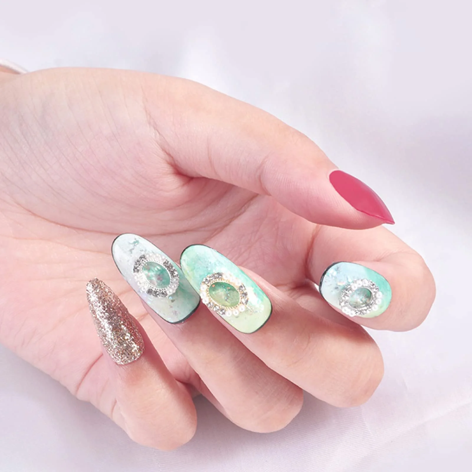 Стрази для нігтів  DIY Камінці для мистецтва Білий, фото №3