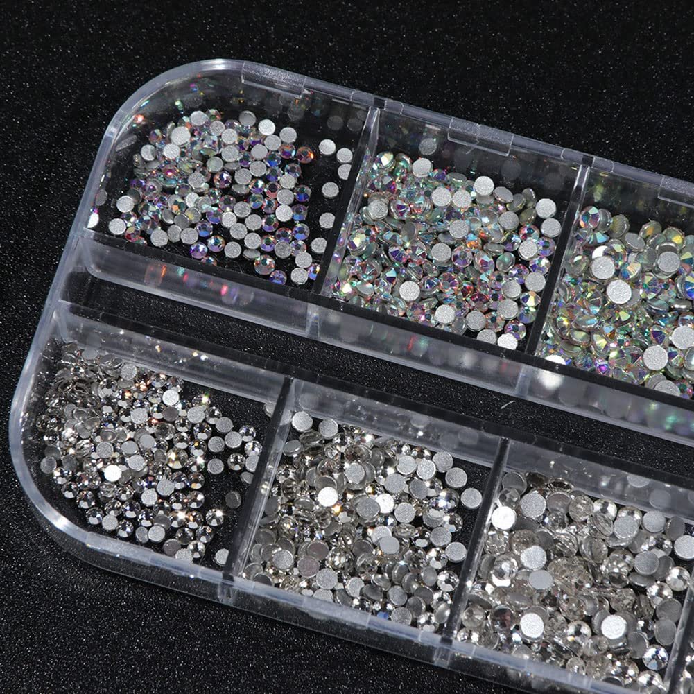 Стразы для ногтей круглые плоские AB смешанные кристаллы для ногтей для DIY рукоделия, фото №6